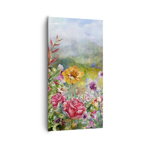 Canvastavla - Bild på duk - En trädgård som blivit galen - 65x120 cm