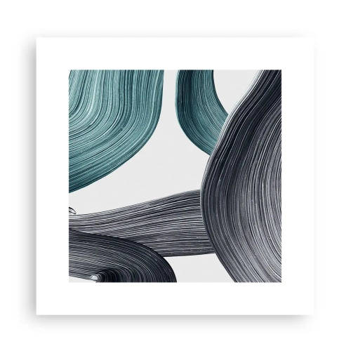 Affisch - Smaragd och svarta spår - 30x30 cm