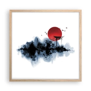 Affisch i ram av ljusek - Japansk utsikt - 50x50 cm