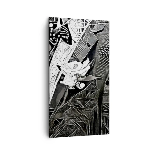 Canvastavla - Bild på duk - Gråmänniska? - 45x80 cm