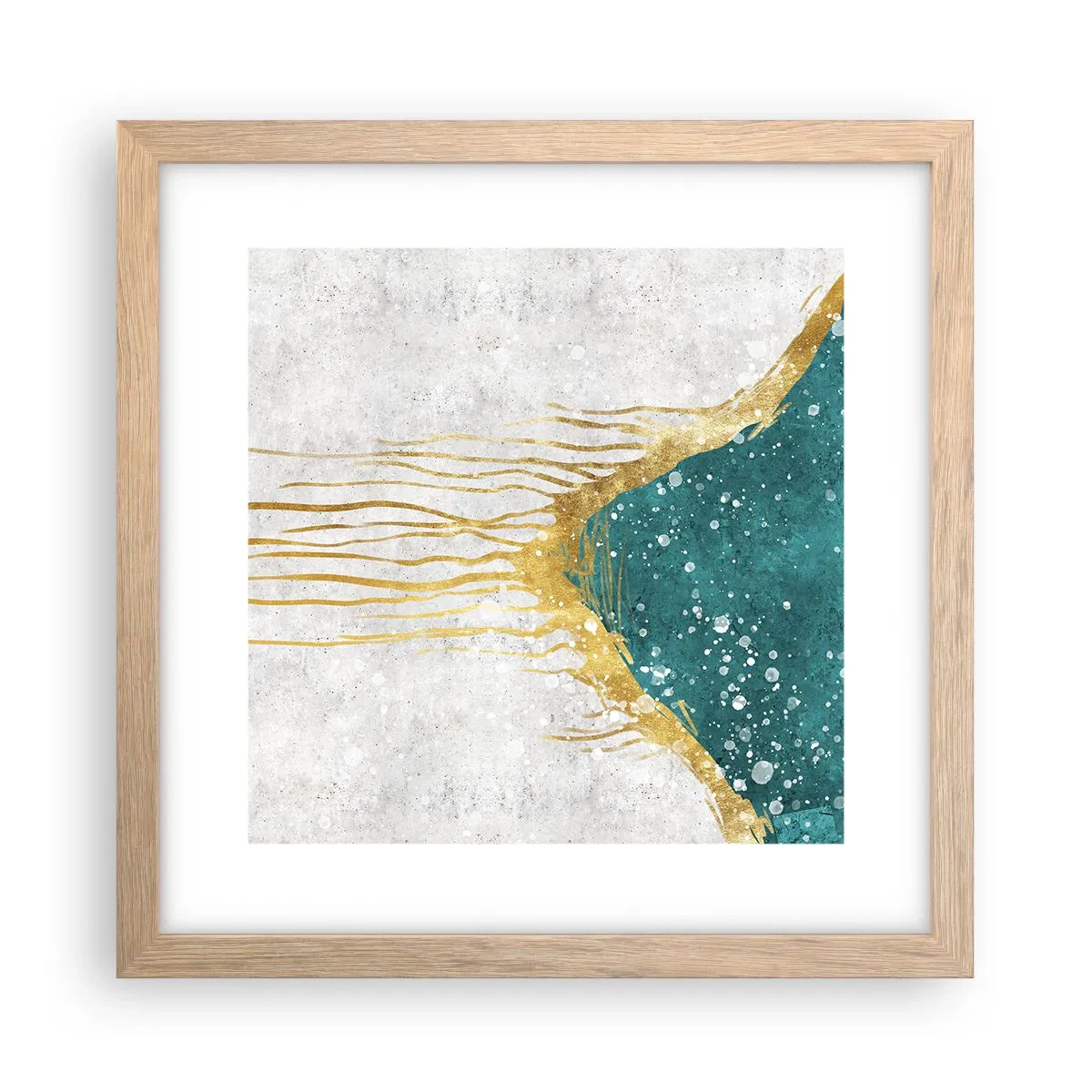 Affisch i ram av ljusek - Gyllene tidvatten - 30x30 cm