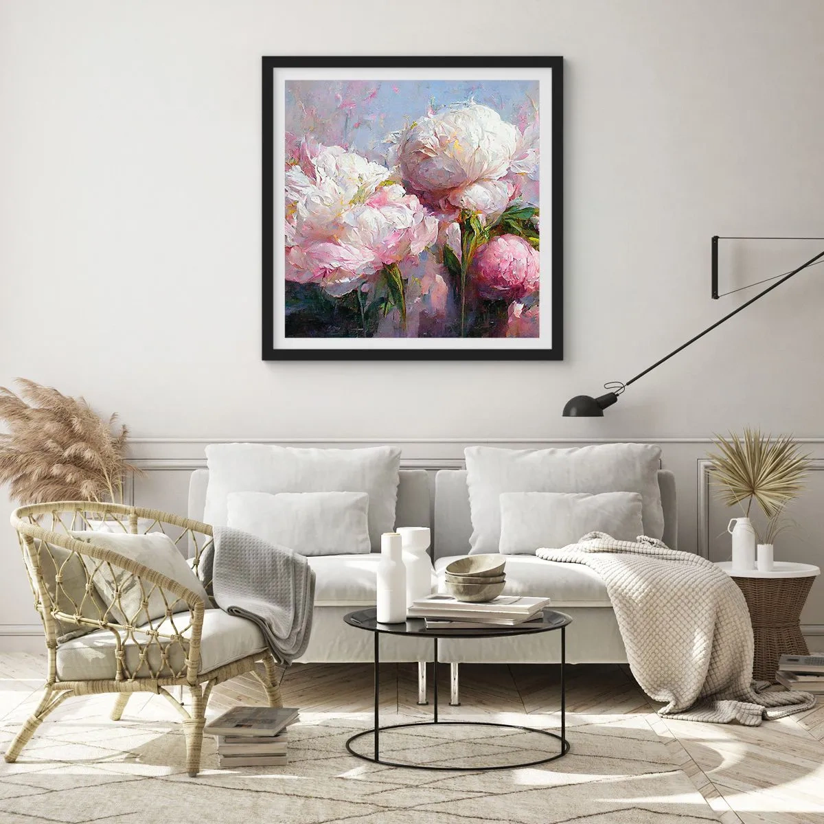 Affisch i svart ram - En bukett full av liv - 60x60 cm