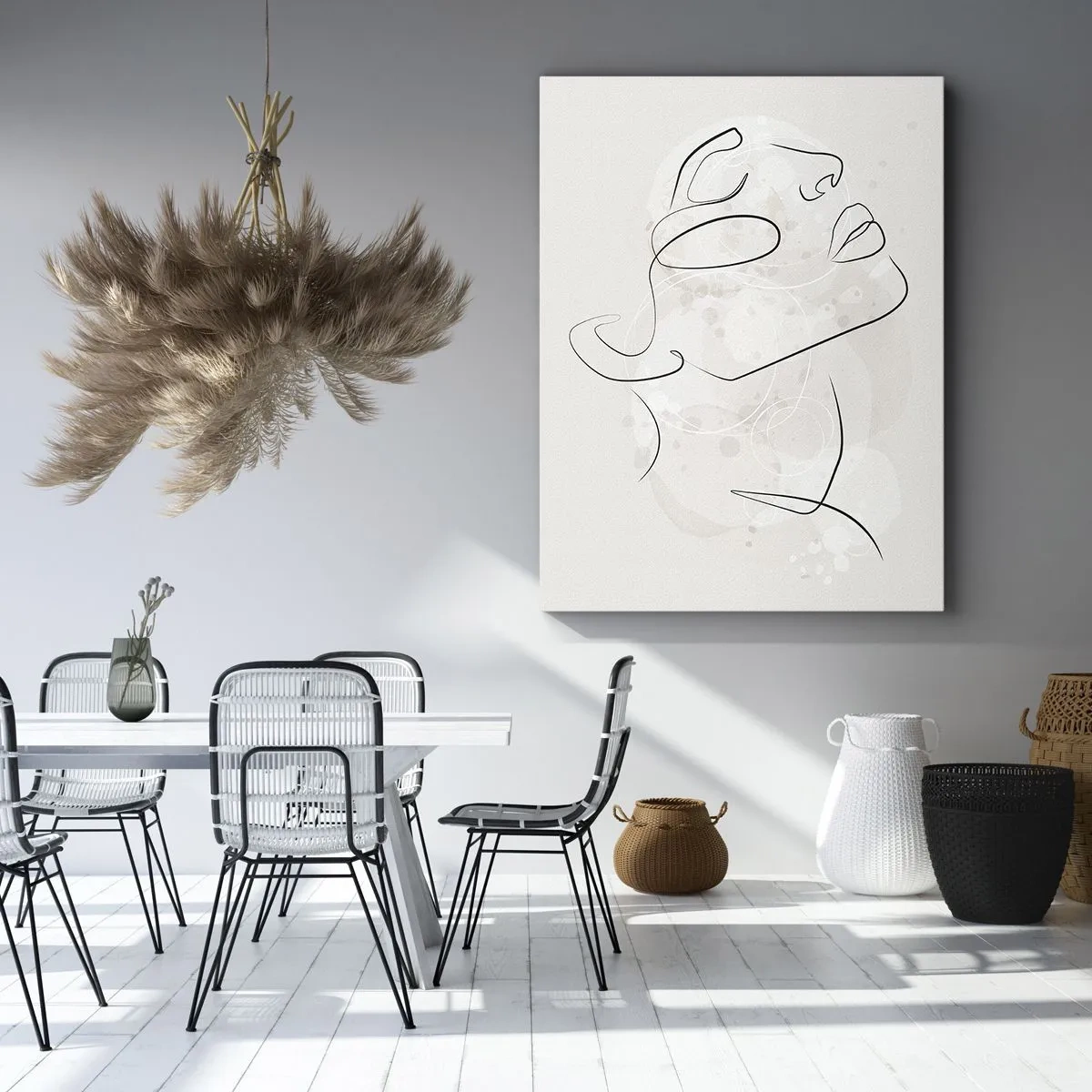 Canvastavla - Bild på duk - Drömmens kontur - 65x120 cm