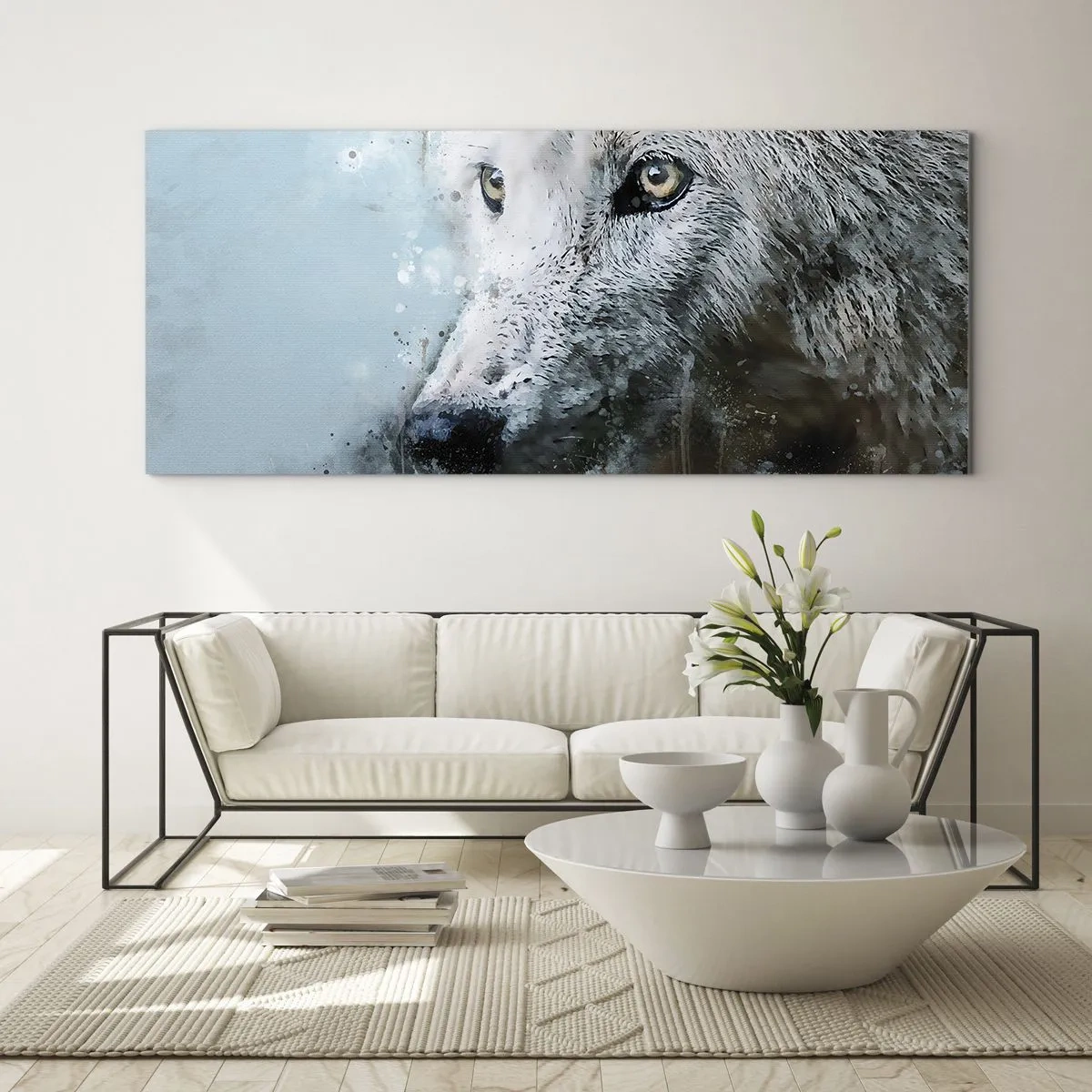 Glastavla - Bild på glas - Lär känna vargsjälen - 120x50 cm