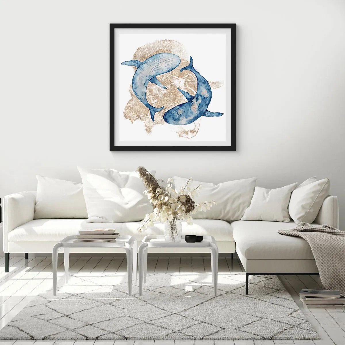 Affisch i svart ram - Vänskap eller kärlek? - 40x40 cm