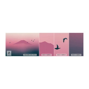Provbit av självhäftande fototapet Deluxe Sticker - Vandrare över molnen - Abstraktion, Landskap, Bergets topp - 100x30 cm