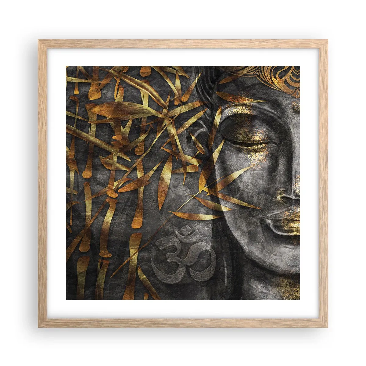 Affisch i ram av ljusek - Känn lugnet - 50x50 cm