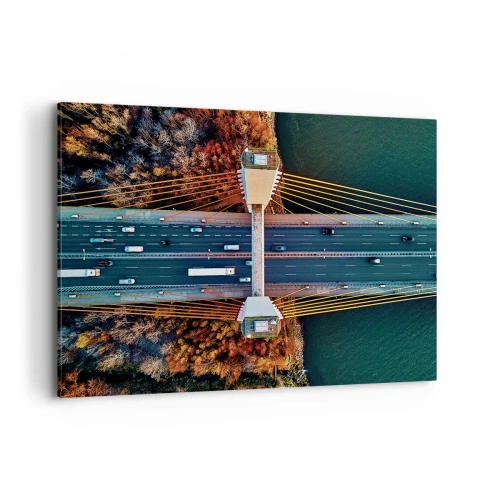 Canvastavla - Bild på duk - Bortom vatten, bortom skog - 100x70 cm