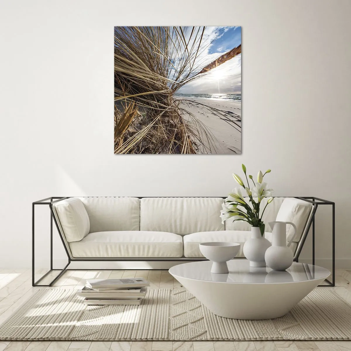 Glastavla - Bild på glas - Elementens möte - 30x30 cm