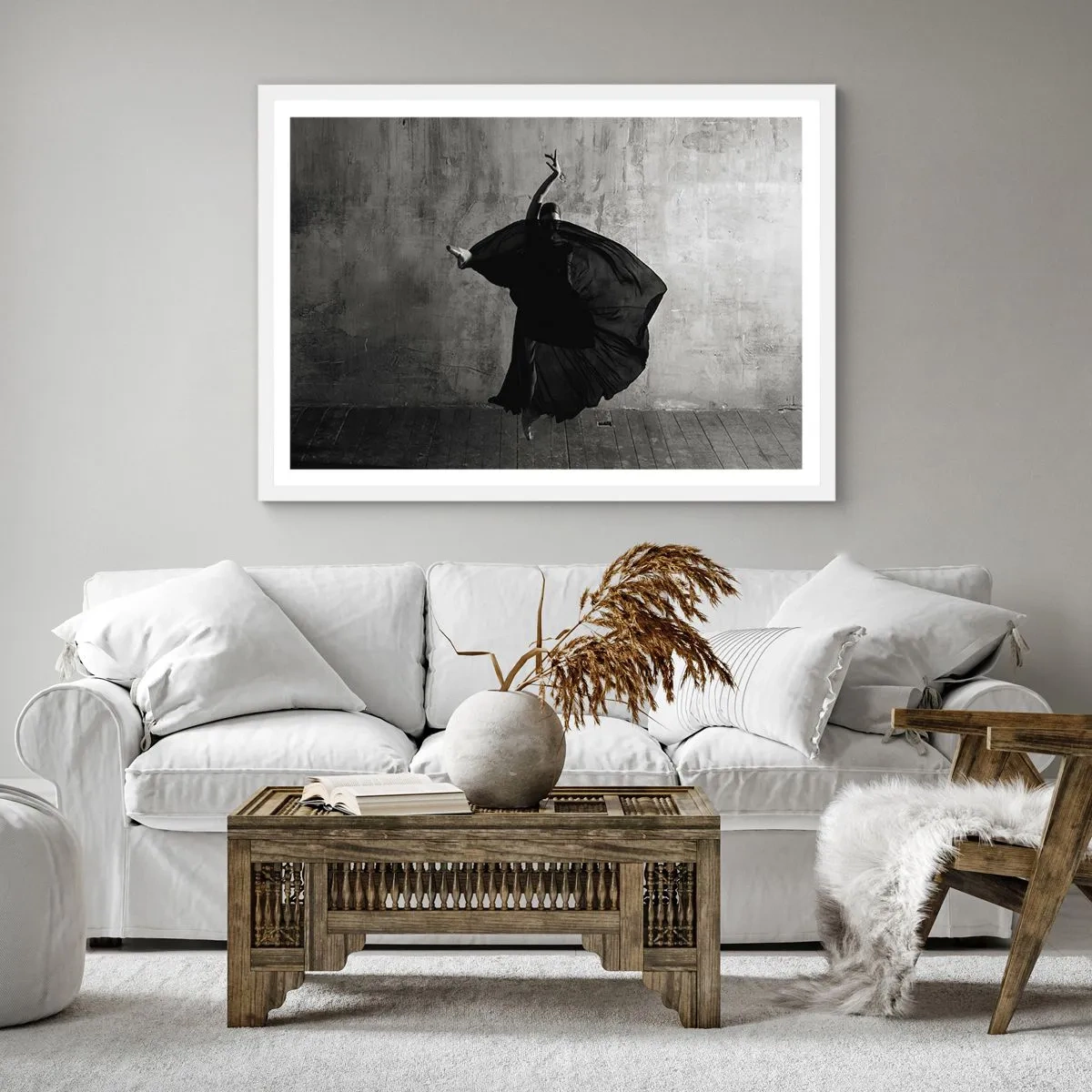 Affisch i vit ram - Full av passion - 50x50 cm