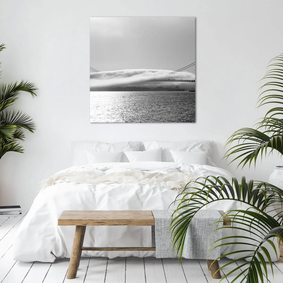 Canvastavla - Bild på duk - Passera Golden Gate - 40x40 cm