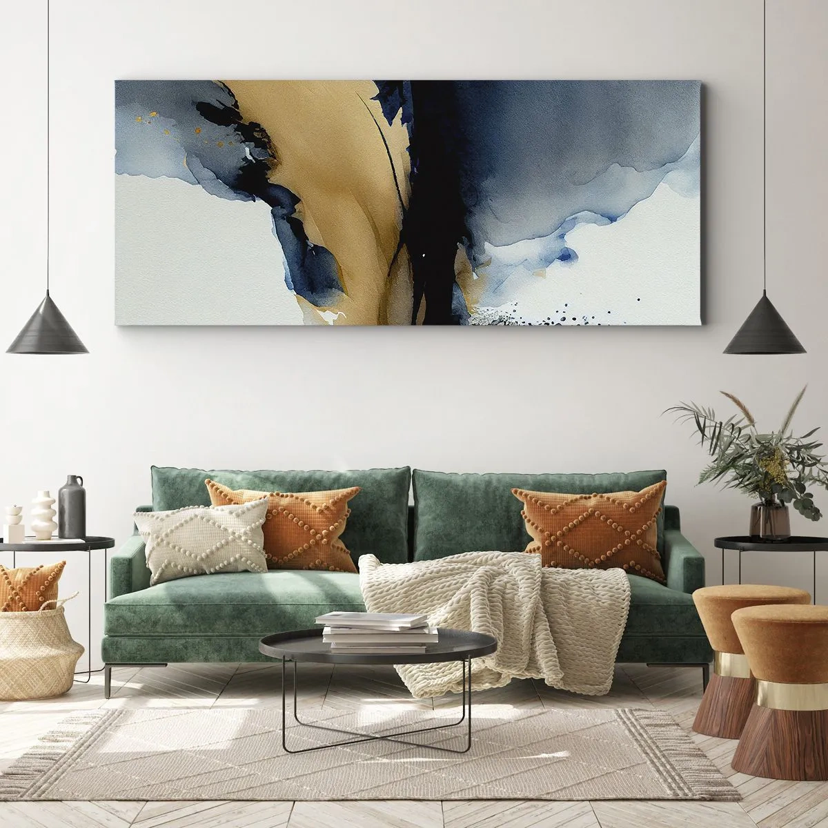 Canvastavla - Bild på duk - Bakom ridån - 100x40 cm