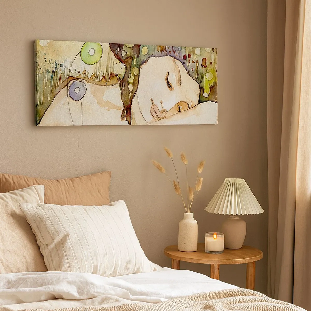 Canvastavla - Bild på duk - Smaragd-viol dröm - 100x40 cm