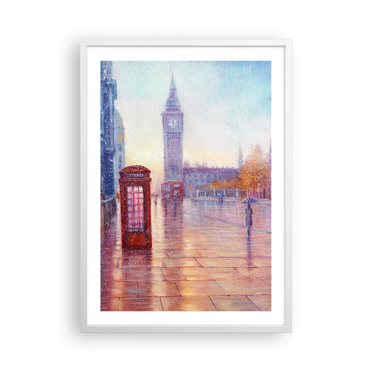 Affisch i vit ram - Höstdag i London - 50x70 cm