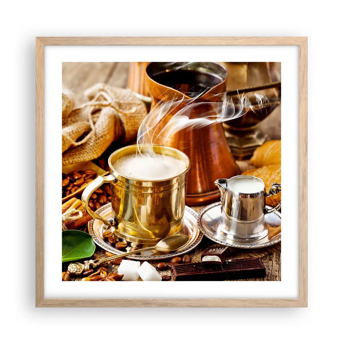 Affisch i ram av ljusek - Ha en trevlig dag! - 50x50 cm