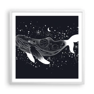 Affisch i vit ram - I universumets hav - 60x60 cm