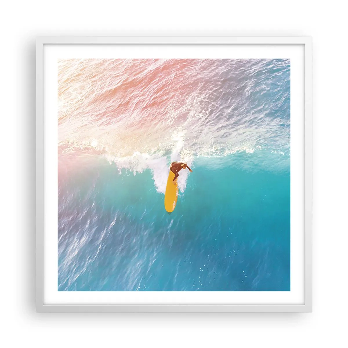 Affisch i vit ram - Havsryttare - 60x60 cm