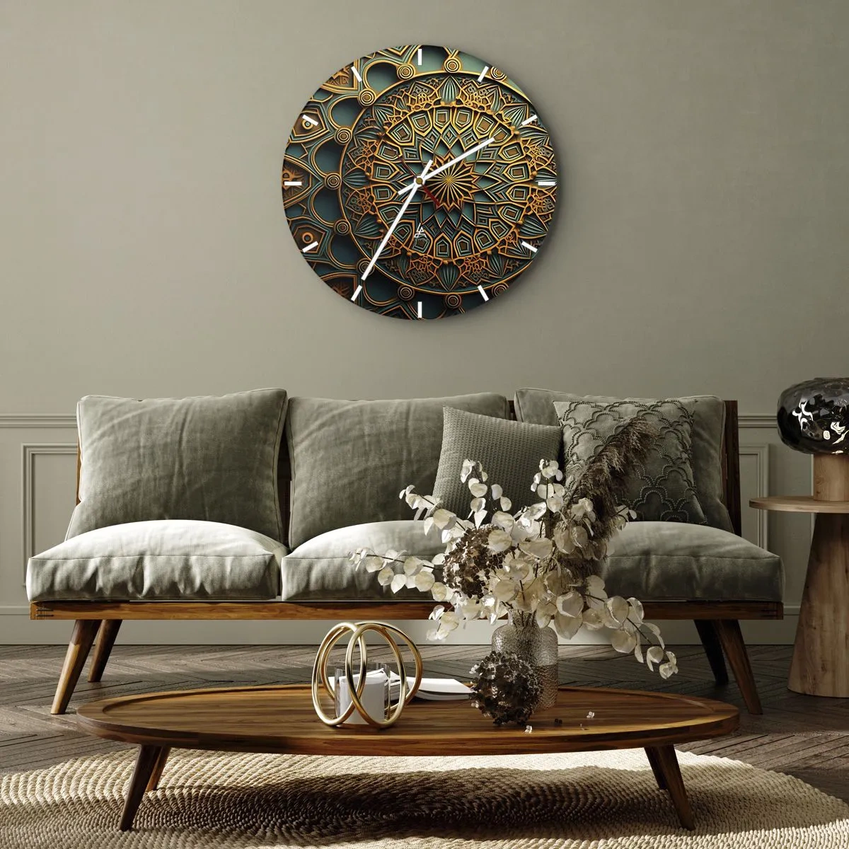 Väggklocka - Klocka på glas - I ett arabiskt klimat - 30x30 cm