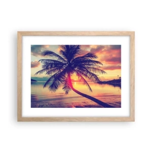 Affisch i ram av ljusek - Kväll under palmerna - 40x30 cm