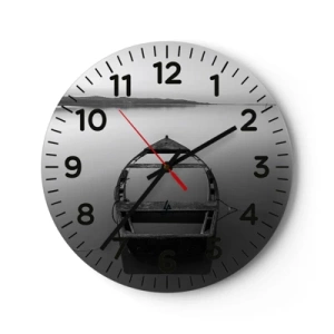 Väggklocka - Klocka på glas - Längtan och melankoli - 30x30 cm