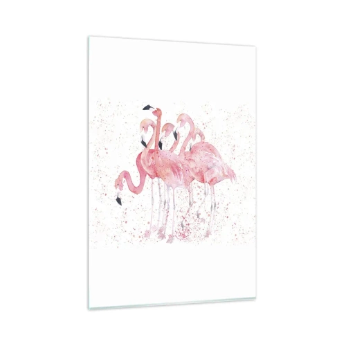 Glastavla - Bild på glas - Rosa bandet - 80x120 cm