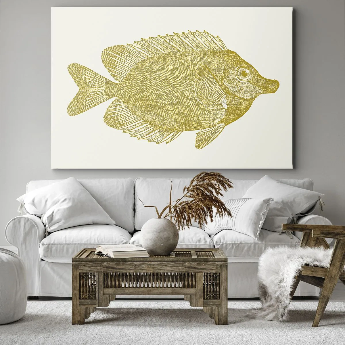 Canvastavla - Bild på duk - Fisk och det är allt - 100x70 cm