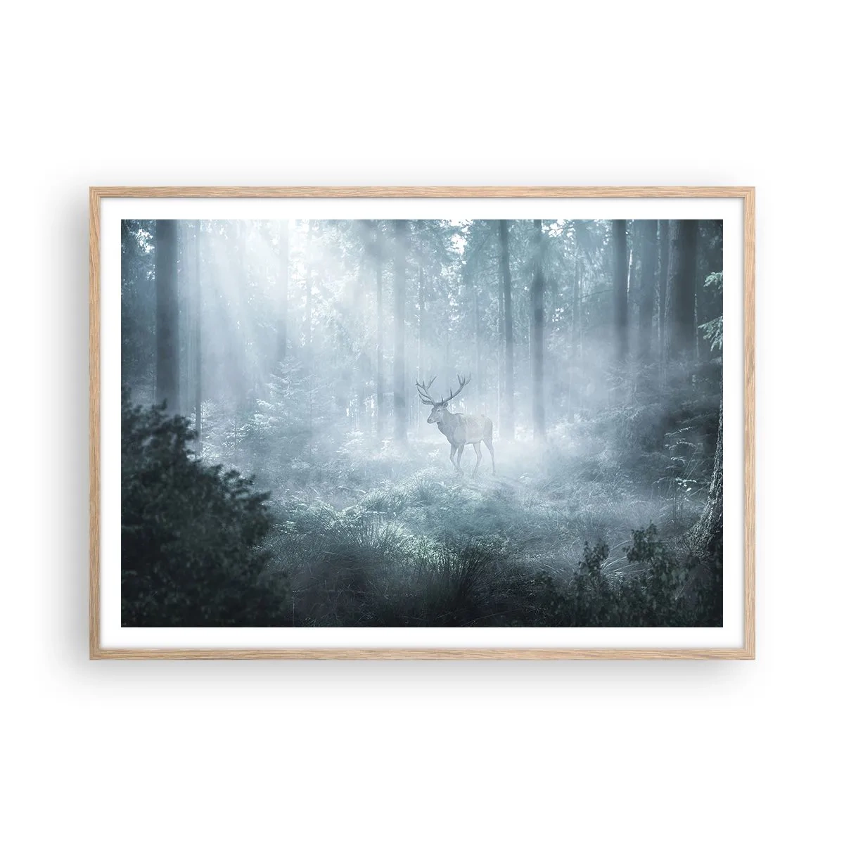 Affisch i ram av ljusek - Morgonrond runt godset - 100x70 cm