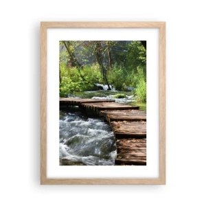 Affisch i ram av ljusek - Över skummande kaskad - 30x40 cm