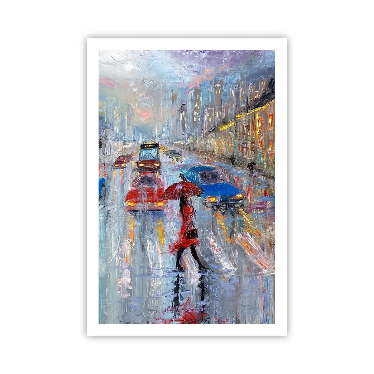 Affisch - Regnig eftermiddag i staden - 61x91 cm