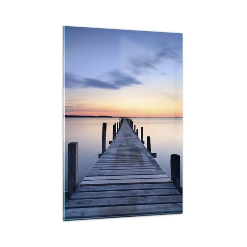 Glastavla - Bild på glas - Klara solnedgångens ro - 80x120 cm