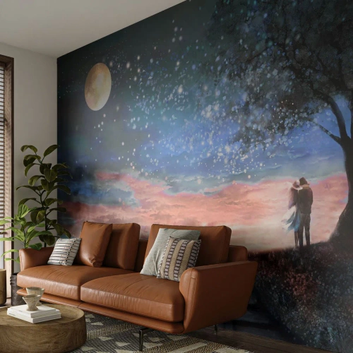 Fototapet Standard Eco - Stjärnig spektakel - Abstraktion, Landskap, Ett par älskare - 400x280 cm