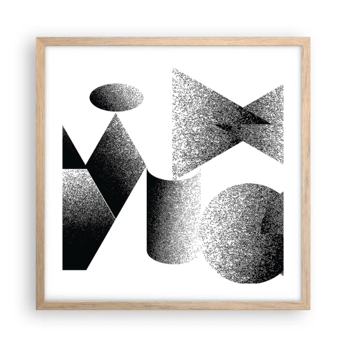 Affisch i ram av ljusek - Vinklar och ovaler - 50x50 cm