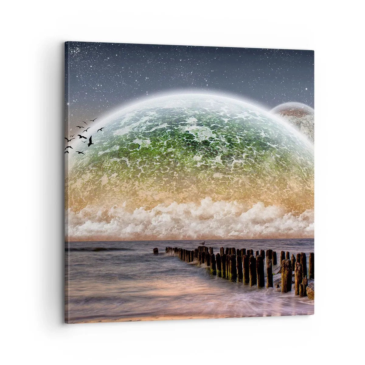 Canvastavla - Bild på duk - Och världen uppstod ur vatten - 60x60 cm