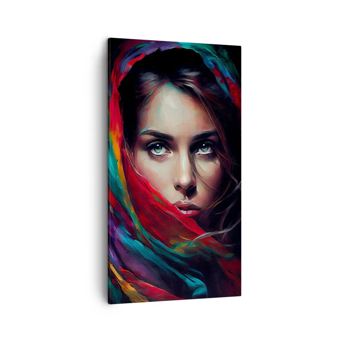 Canvastavla - Bild på duk - Grönögd hemlighet - 45x80 cm