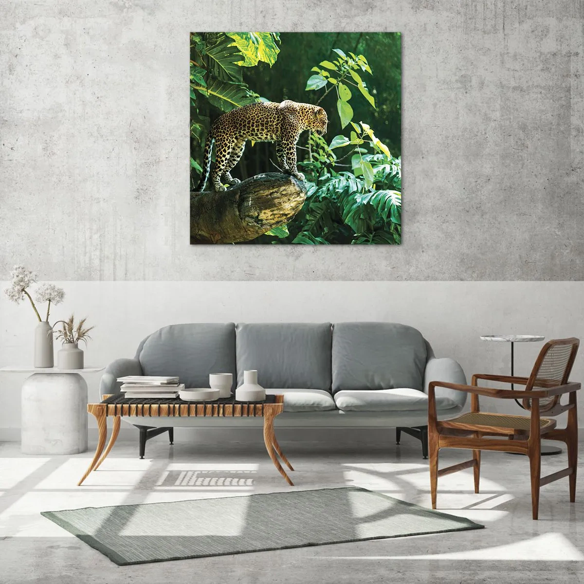 Glastavla - Bild på glas - På jakt? - 50x50 cm