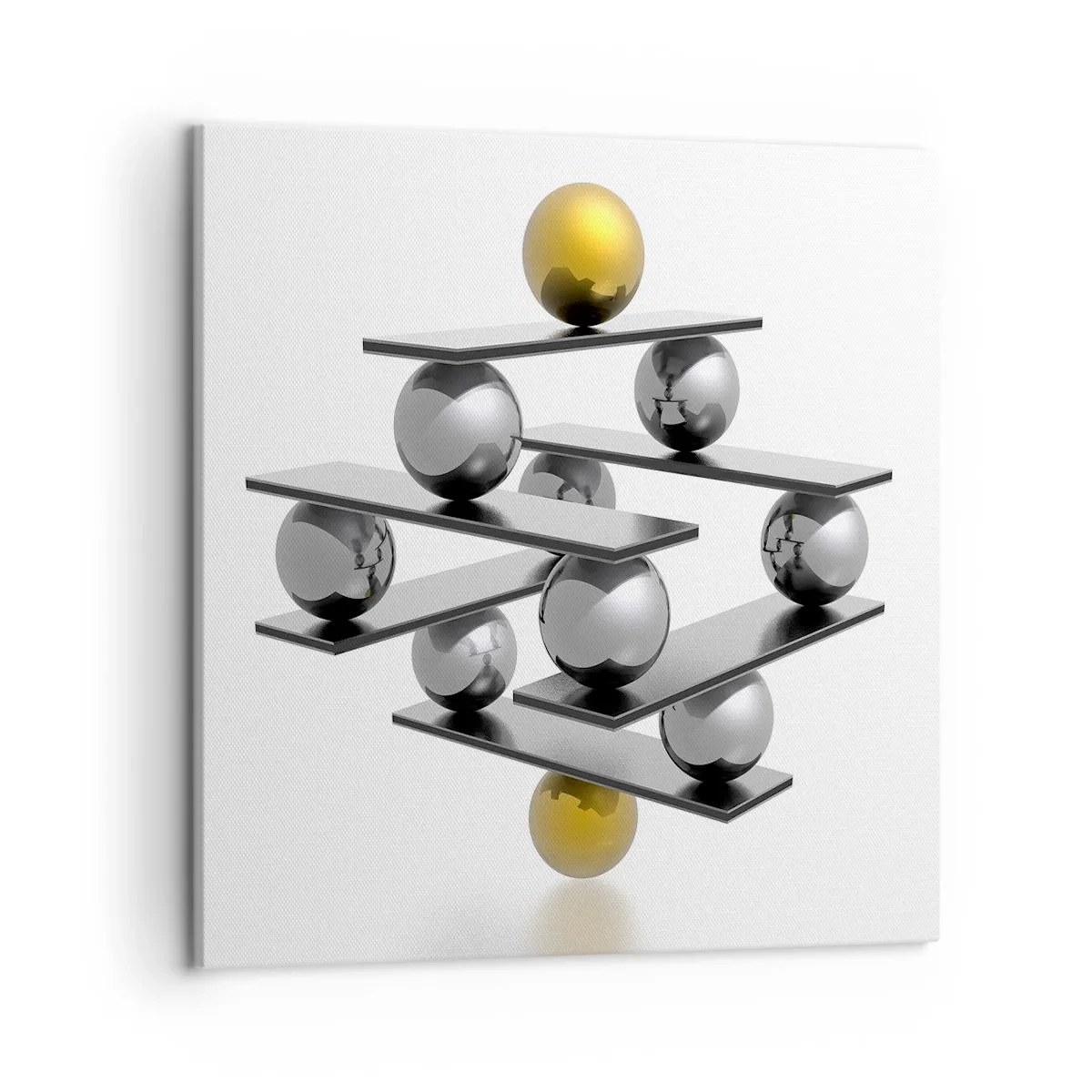 Canvastavla - Bild på duk - Guld-silver balans - 50x50 cm