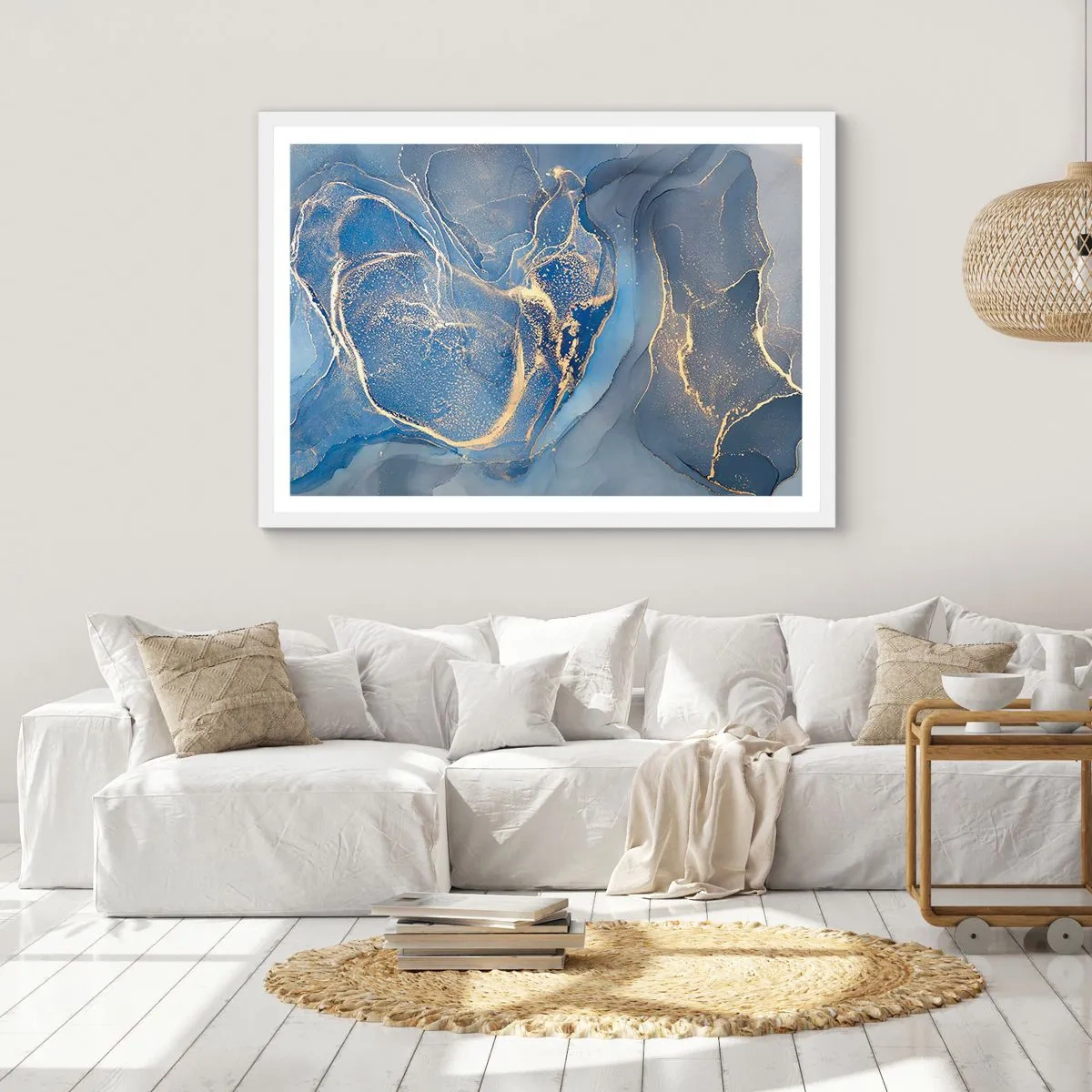 Affisch i vit ram - Gulddamm - 70x50 cm