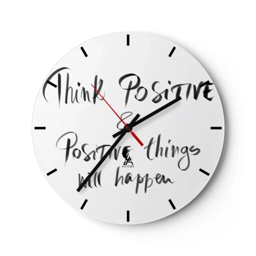 Väggklocka - Klocka på glas - Hur ska man leva? - 40x40 cm