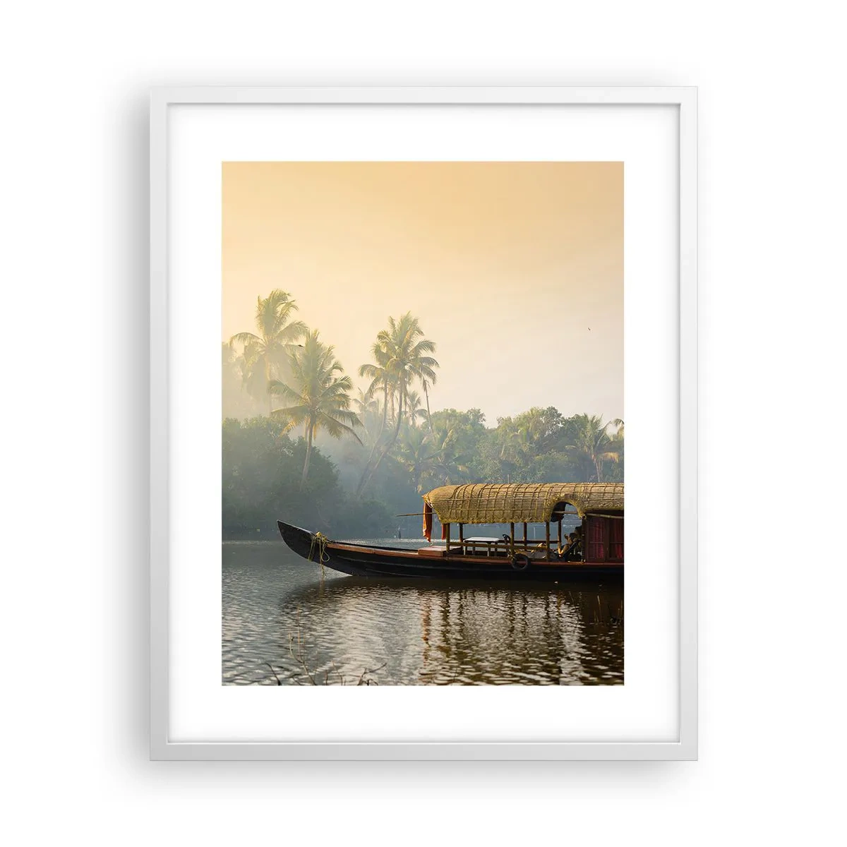 Affisch i vit ram - Hus på floden - 40x50 cm