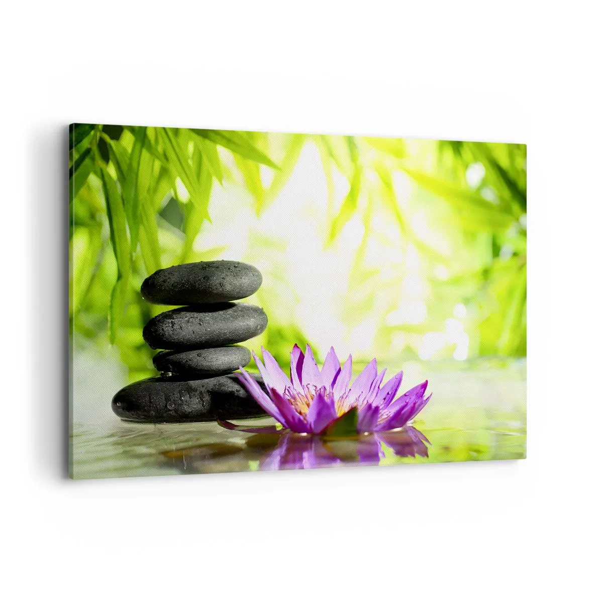 Canvastavla - Bild på duk - I en bambushage - 120x80 cm