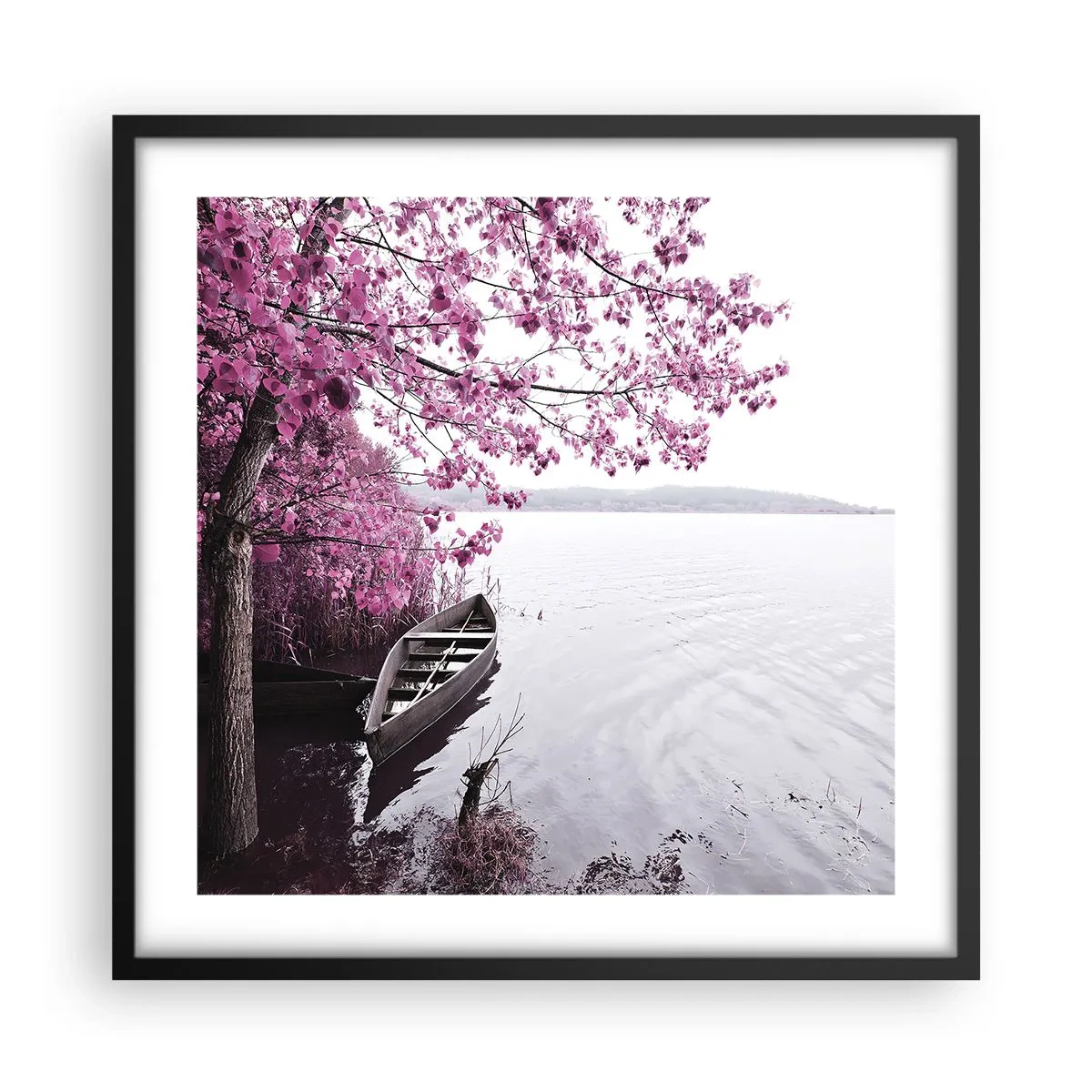 Affisch i svart ram - I rosa tystnad - 50x50 cm