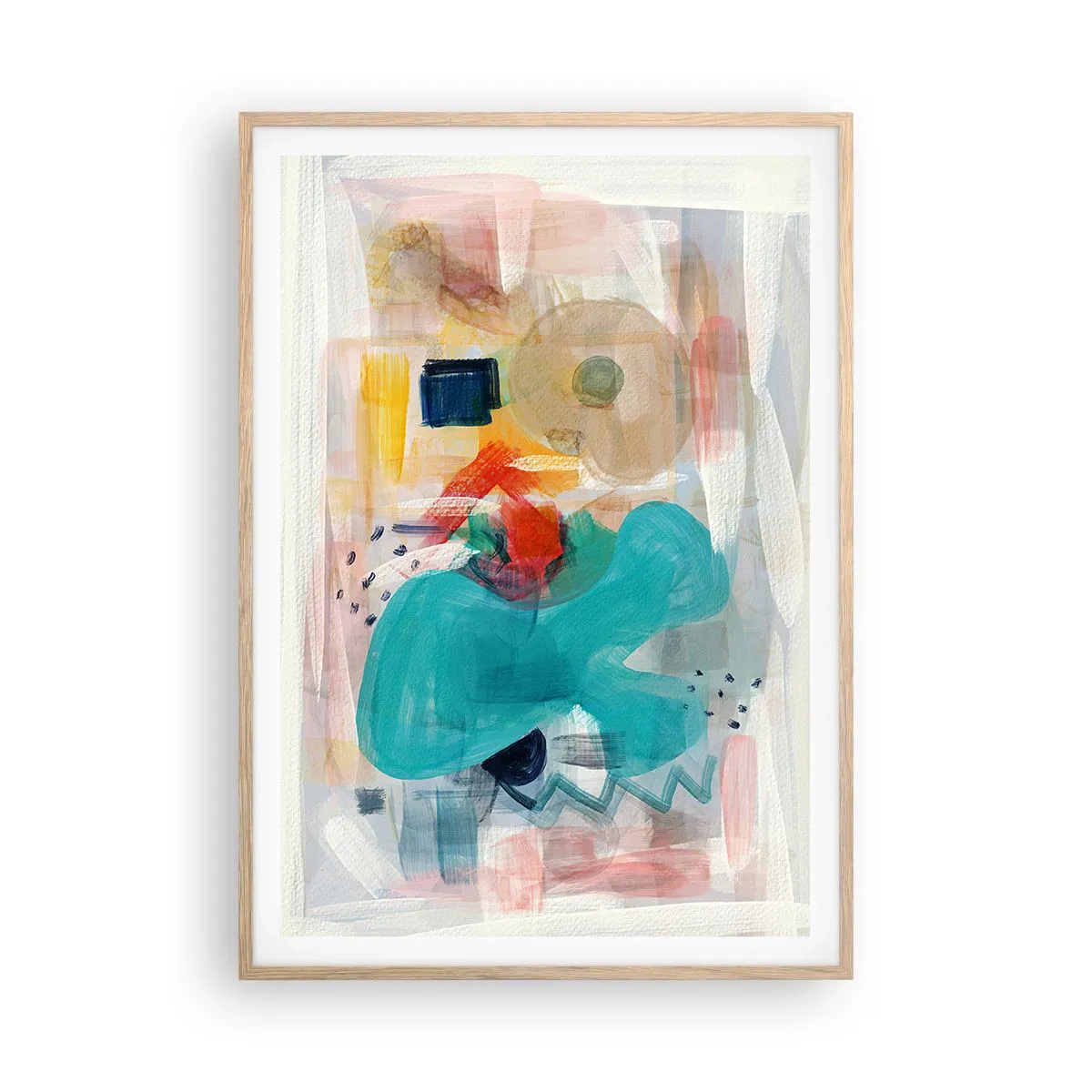 Affisch i ram av ljusek - Ett färgglatt spel - 70x100 cm