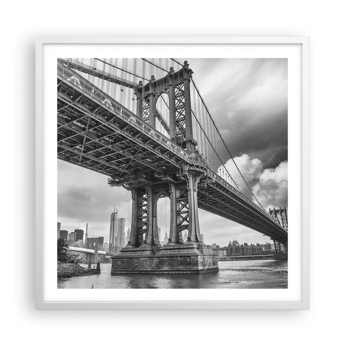 Affisch i vit ram - Till stadens hjärta - 60x60 cm