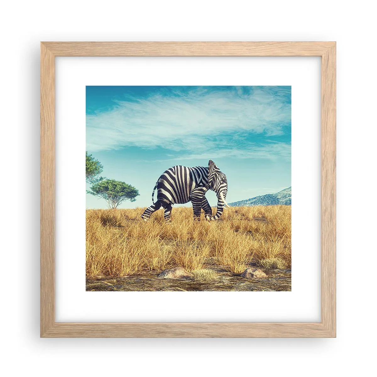 Affisch i ram av ljusek - Grått är ute - 30x30 cm