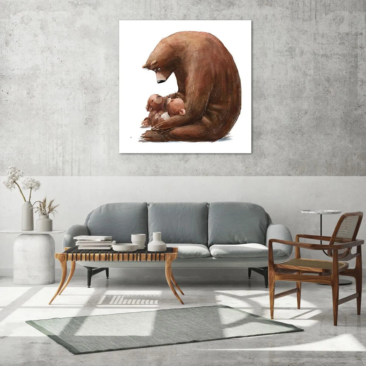 Glastavla - Bild på glas - Söta drömmar, barn - 70x70 cm