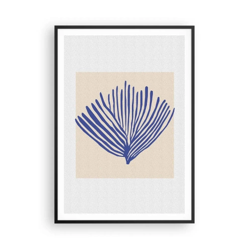 Affisch i svart ram - Blå solfjäder - 70x100 cm