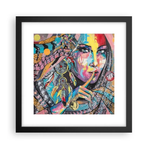 Affisch i svart ram - Var tyst tills du förstår - 30x30 cm