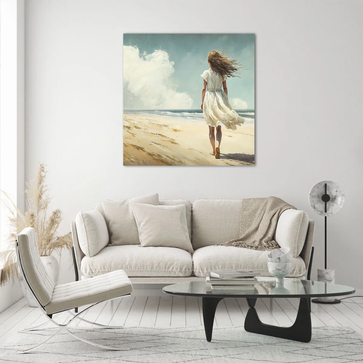 Glastavla - Bild på glas - Att möta solen och vinden - 60x60 cm