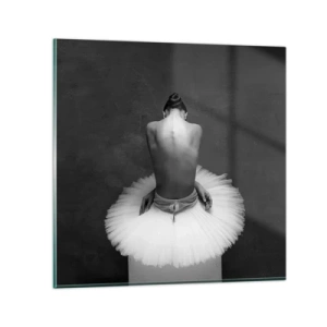 Glastavla - Bild på glas - Hon blommar ut - 70x70 cm