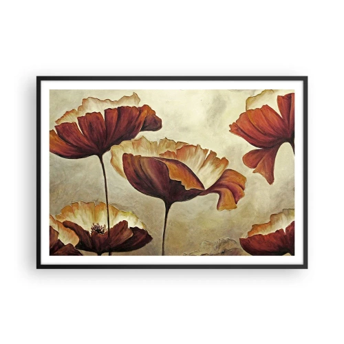 Affisch i svart ram - Ängsblommor - 100x70 cm